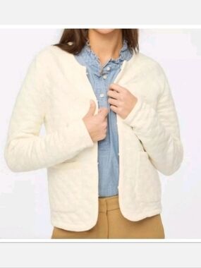 J. Crew Ivory Quilted Jacket